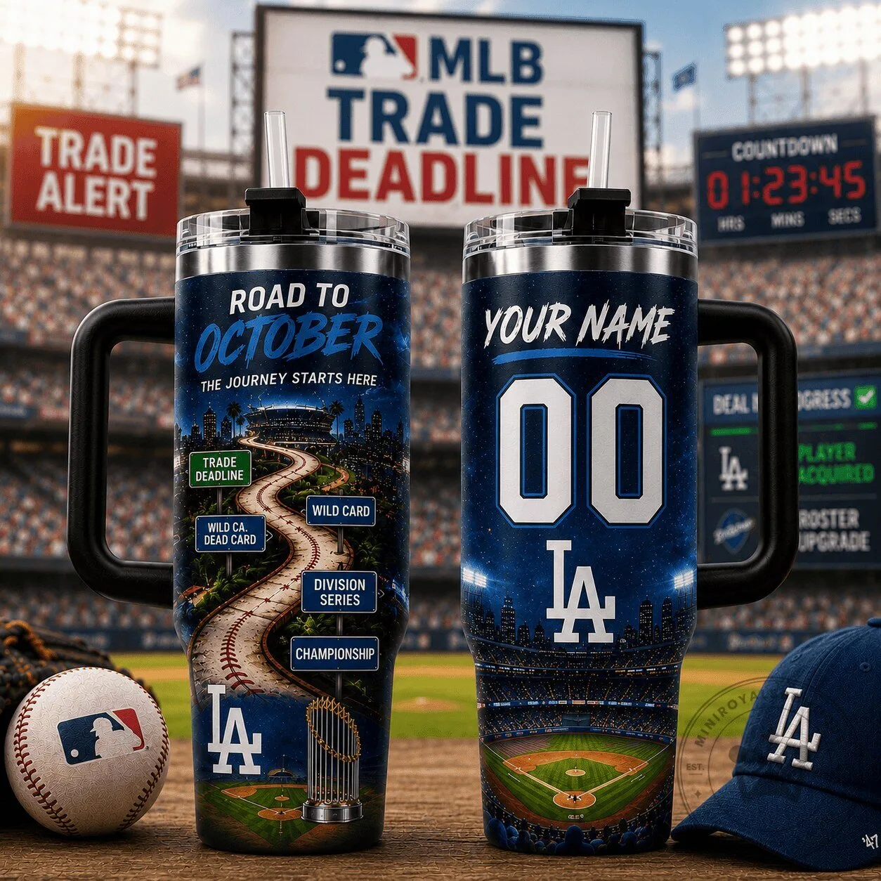 Los Angeles Dodgers MLB Baseball Road To October Personalized Tumbler