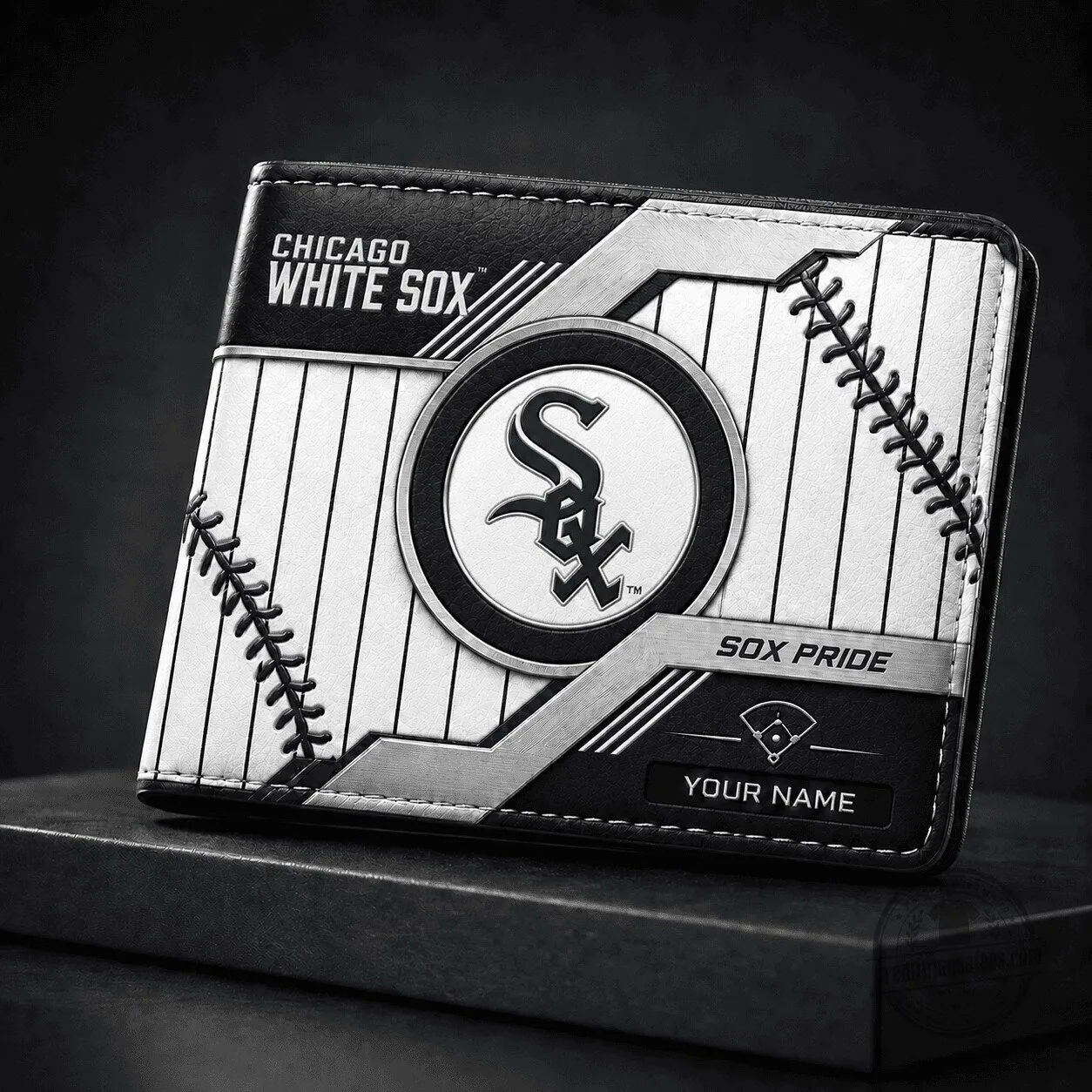 Chicago White Sox Baseball Stitching Pattern Men's Wallet