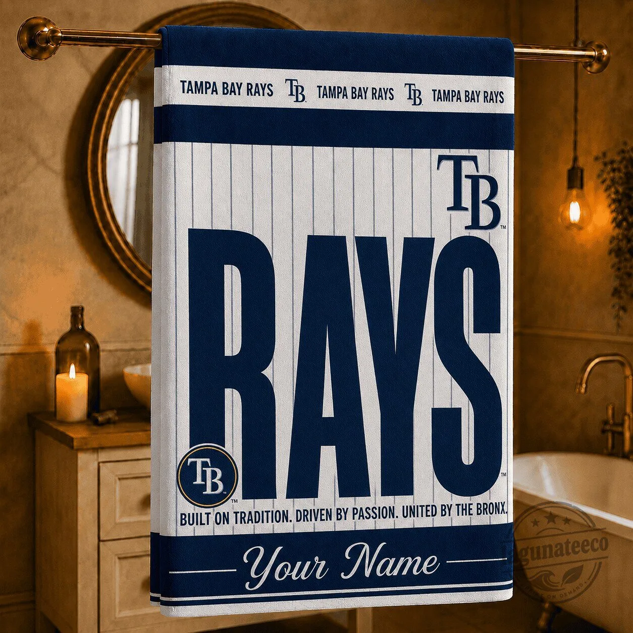 Tampa Bay Rays Personalized MLB Baseball Team Fan Bath Towel