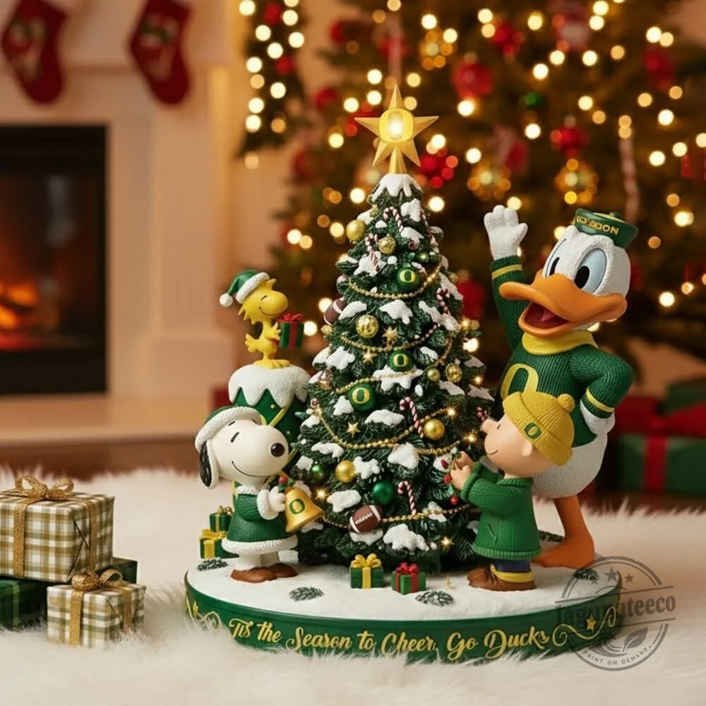 Oregon Ducks Donald Duck Snoopy Peanuts Christmas Tree Holiday Figurine