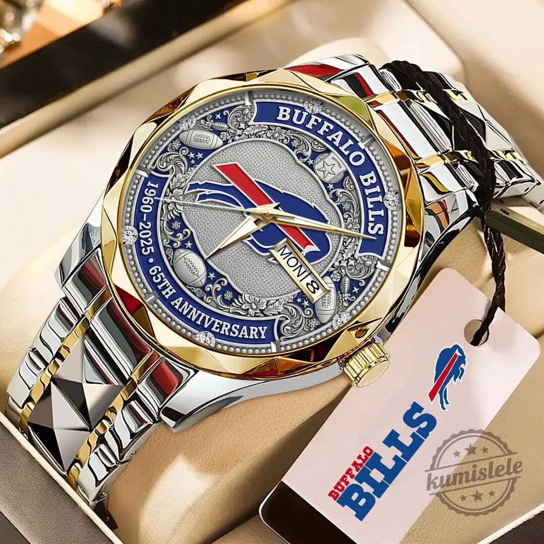 Buffalo Bills 65th Anniversary Gold and Silver Tone Quartz Watch 1 Buffalo Bills 65th Anniversary Gold and Silver Tone Quartz Watch