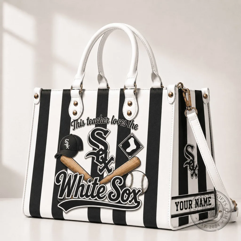 Chicago White Sox MLB Baseball Personalized Striped Handbag for Women 51 Chicago White Sox MLB Baseball Personalized Striped Handbag for Women