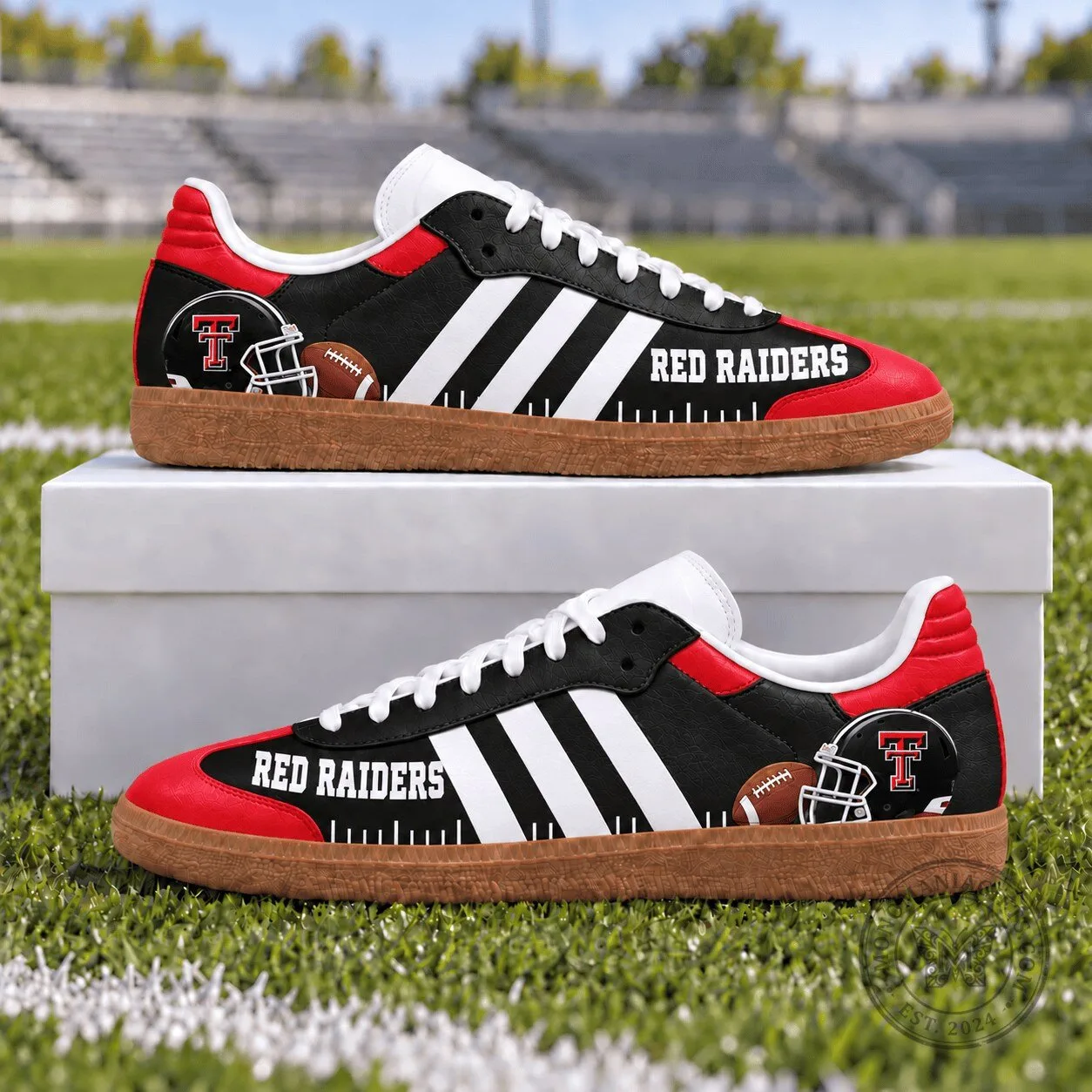 Texas Tech Red Raiders Football Team Black and Red Sneakers
