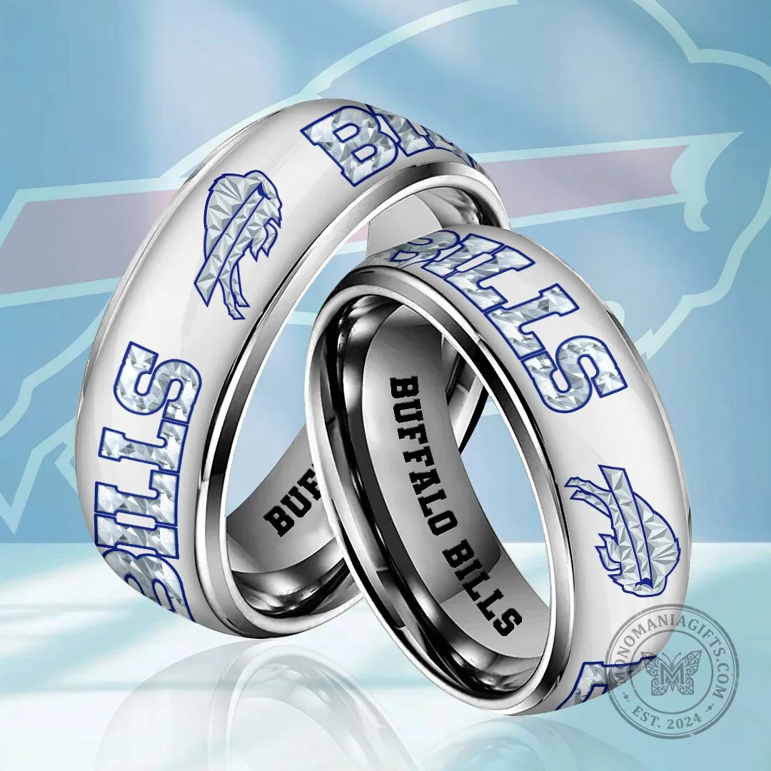 Buffalo Bills NFL Team Logo Sports Fan Stainless Steel Ring 1 Buffalo Bills NFL Team Logo Sports Fan Stainless Steel Ring