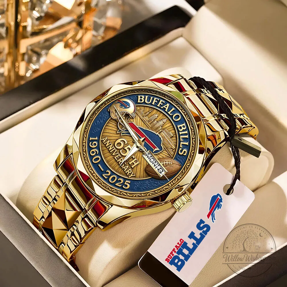 Buffalo Bills 65th Anniversary Gold Luxury Quartz Watch 5 Buffalo Bills 65th Anniversary Gold Luxury Quartz Watch