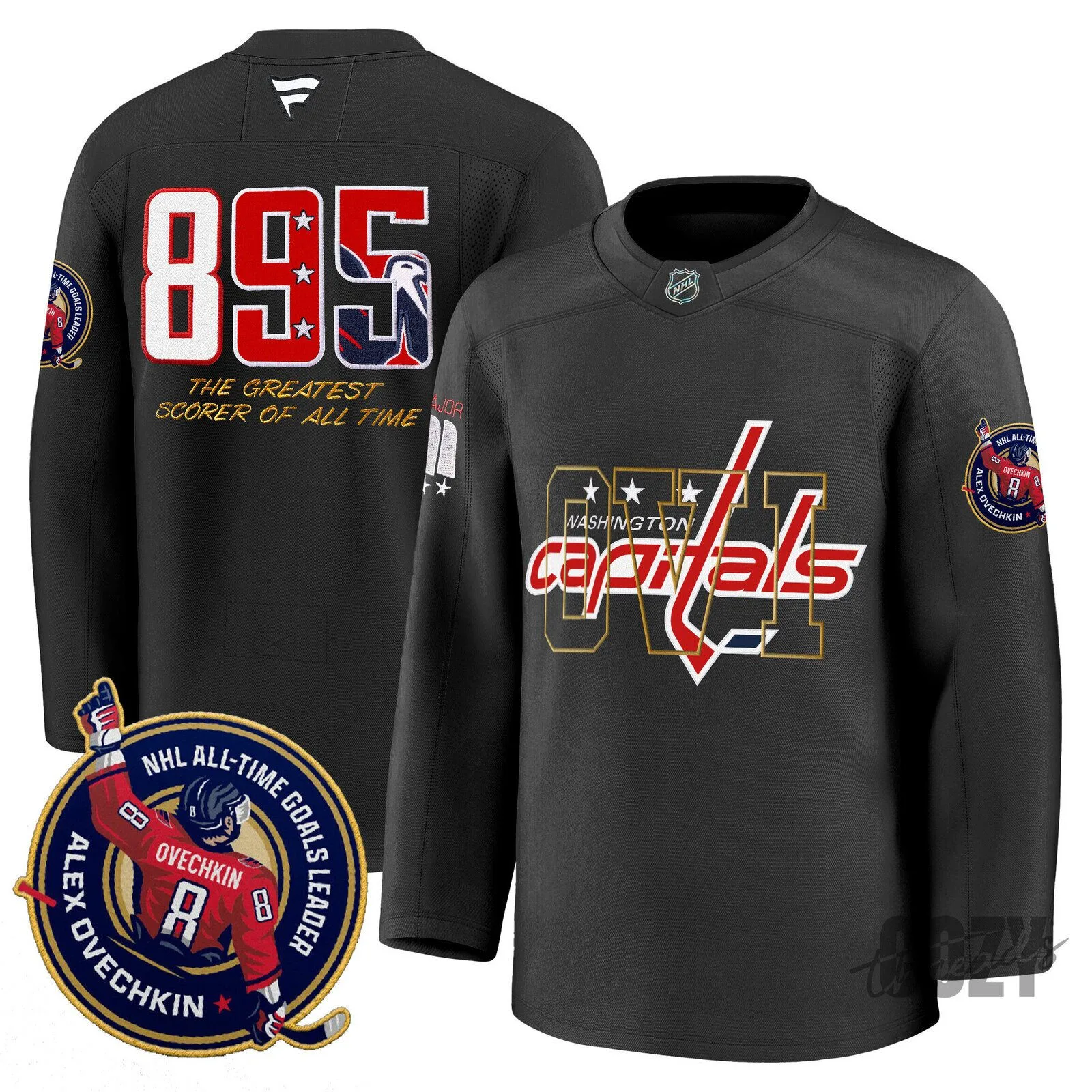 Alex Ovechkin Washington Capitals All-Time Goals Leader Hockey Jersey