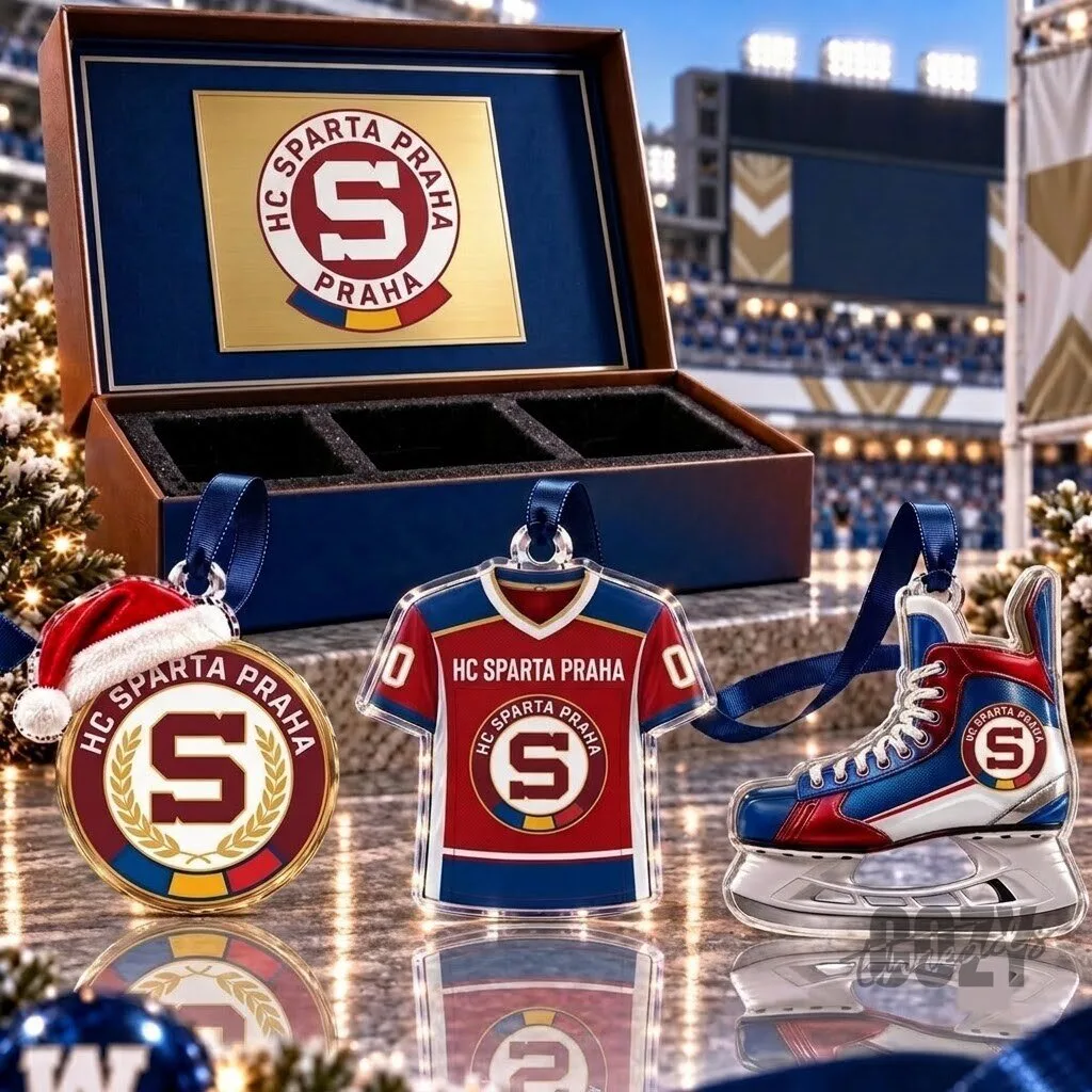 HC Sparta Praha Czech Extraliga Hockey Team Full Set Acrylic Christmas Ornaments