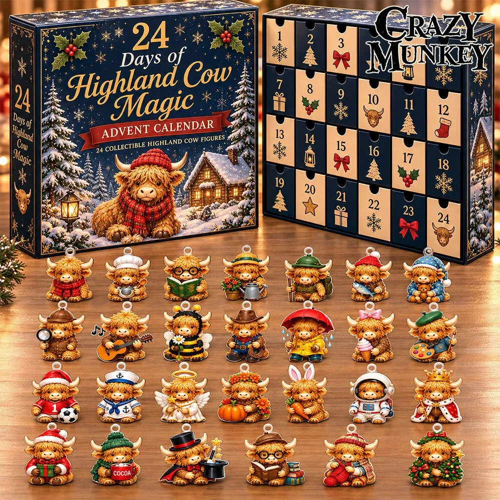 Highland Cow Magic 24 Days Christmas Advent Calendar | Collectibles