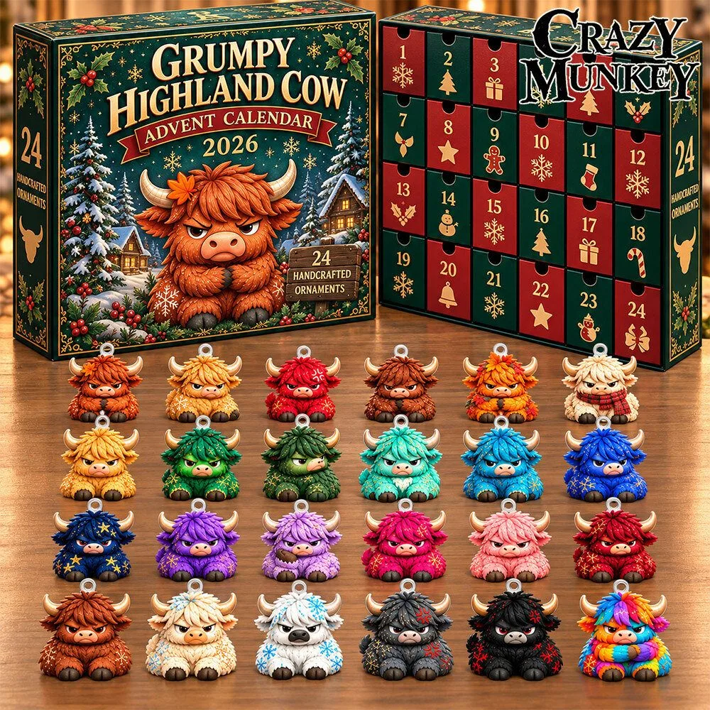Grumpy Highland Cow Christmas 2026 Advent Calendar | Collectibles