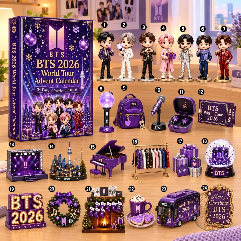 BTS 2026 World Tour Advent Calendar 24 Days of Purple Christmas