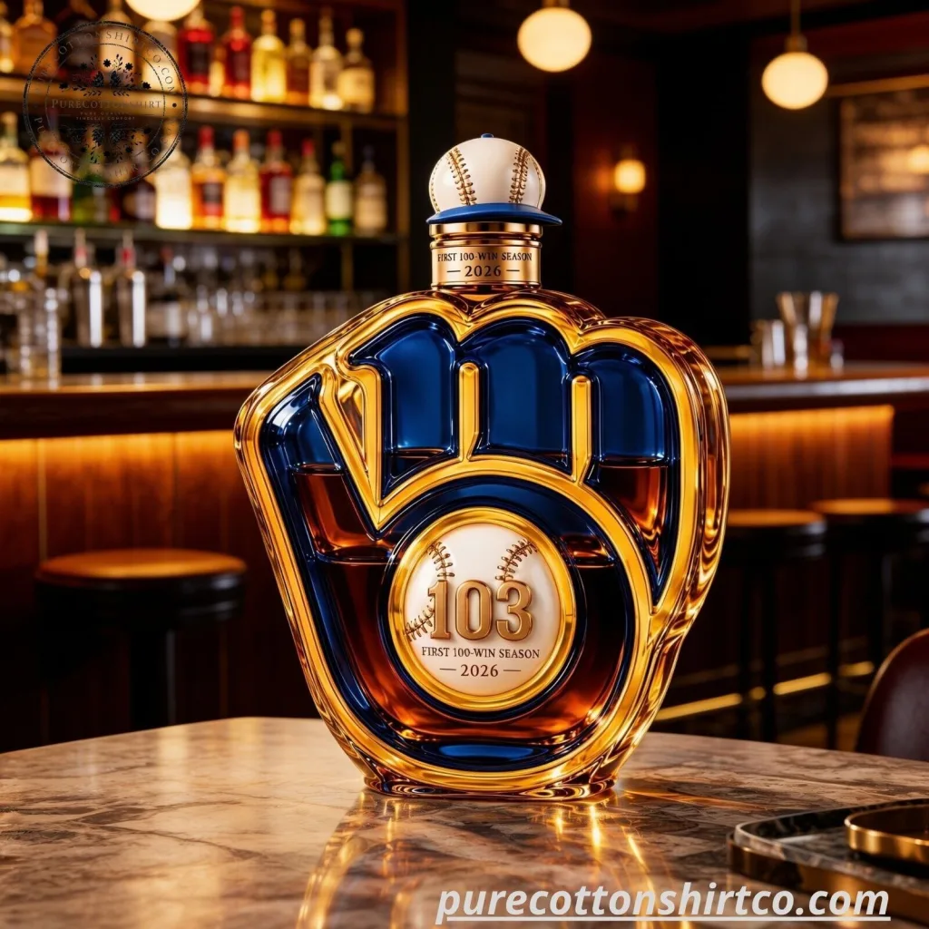 "Unique Gifts 2026: Brewers Decanter, Grateful Dead Light, Minecraft Box" 14 Milwaukee Brewers 100-Win Season 2026 – Baseball Glove Whiskey Decanter