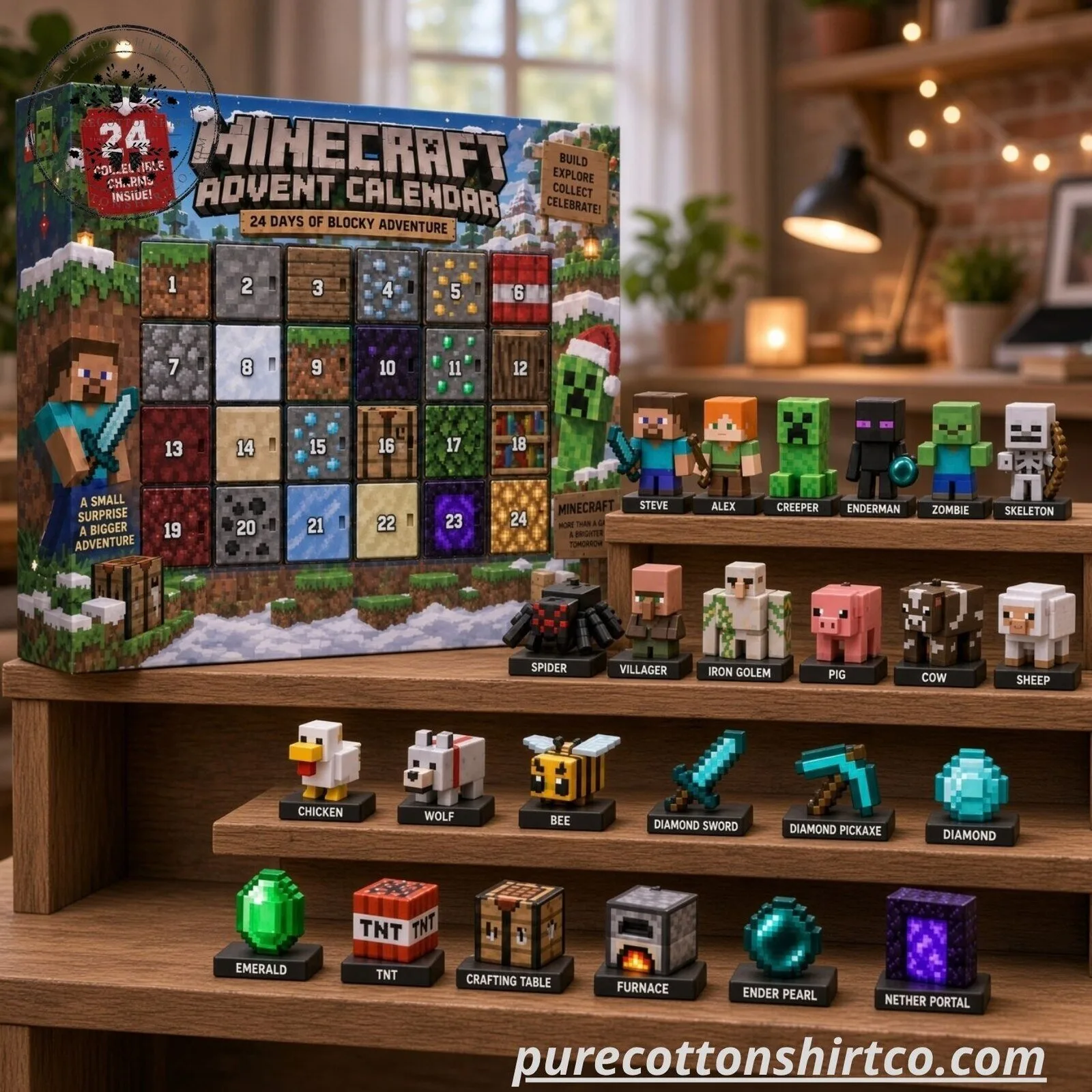 Minecraft Advent Calendar 2026 – 24 Days Blocky Gaming Mini LEGO Box