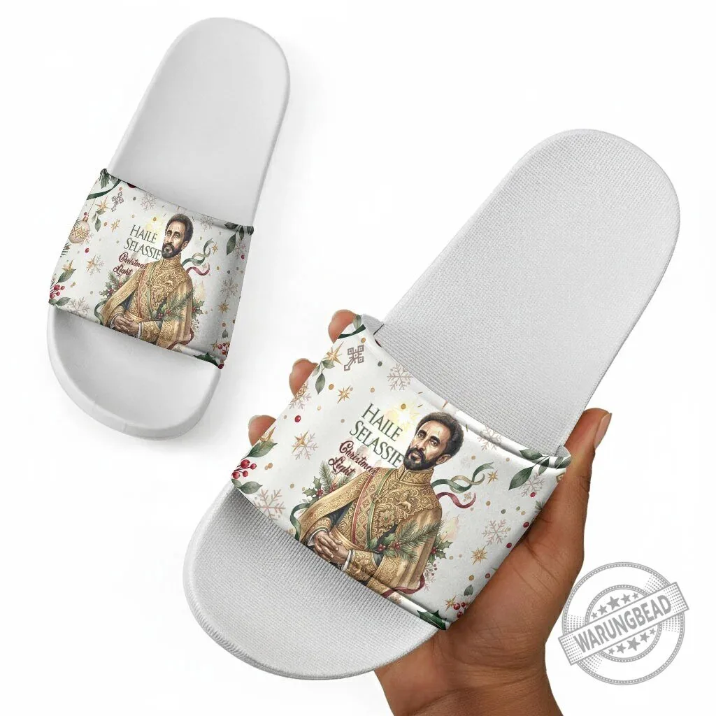 Haile Selassie Christmas Holiday Royal Ethiopian Orthodox Vintage Style Slide Sandals 9 Haile Selassie Christmas Holiday Royal Ethiopian Orthodox Vintage Style Slide Sandals
