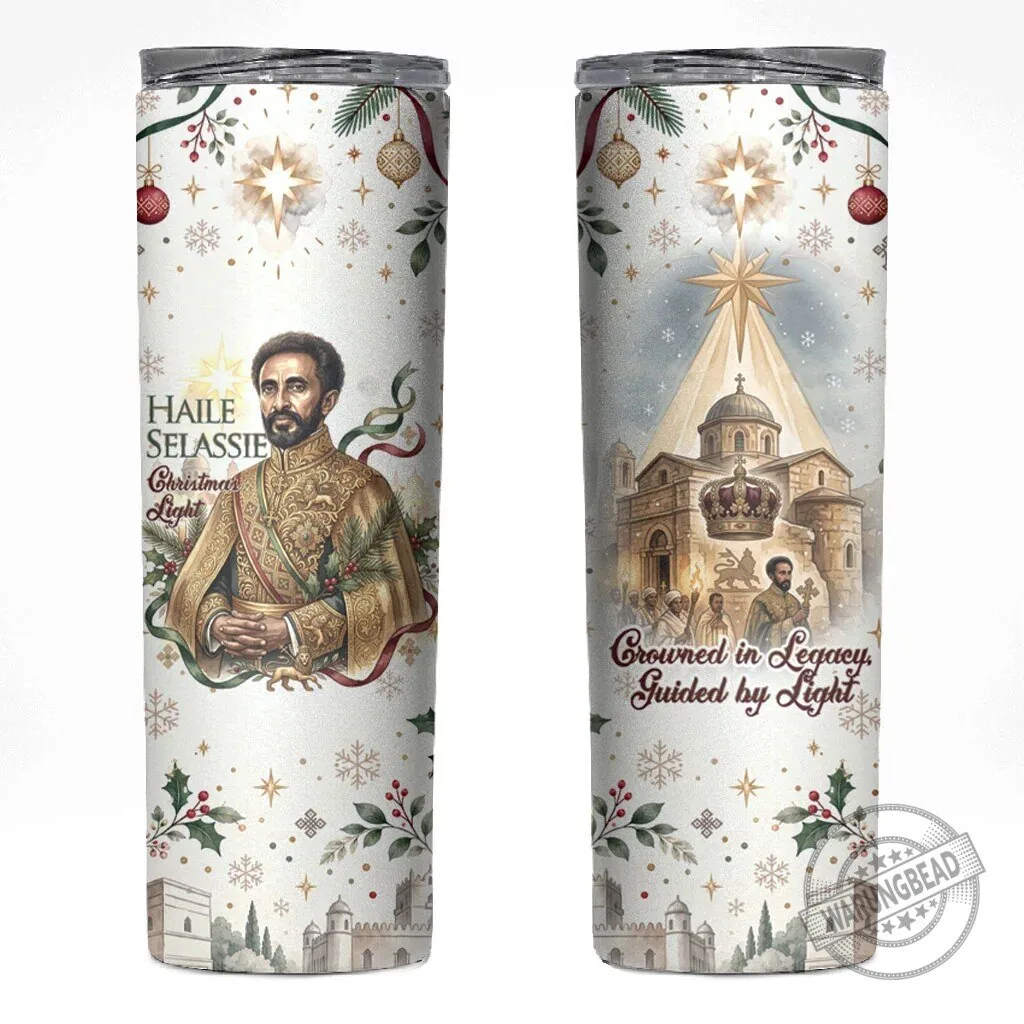 Haile Selassie Ethiopian Orthodox Christmas Light Skinny Tumbler