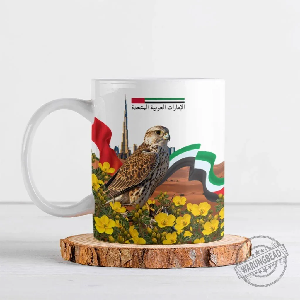 United Arab Emirates National Day Falcon and Burj Khalifa Ceramic Mug 6 United Arab Emirates National Day Falcon and Burj Khalifa Ceramic Mug