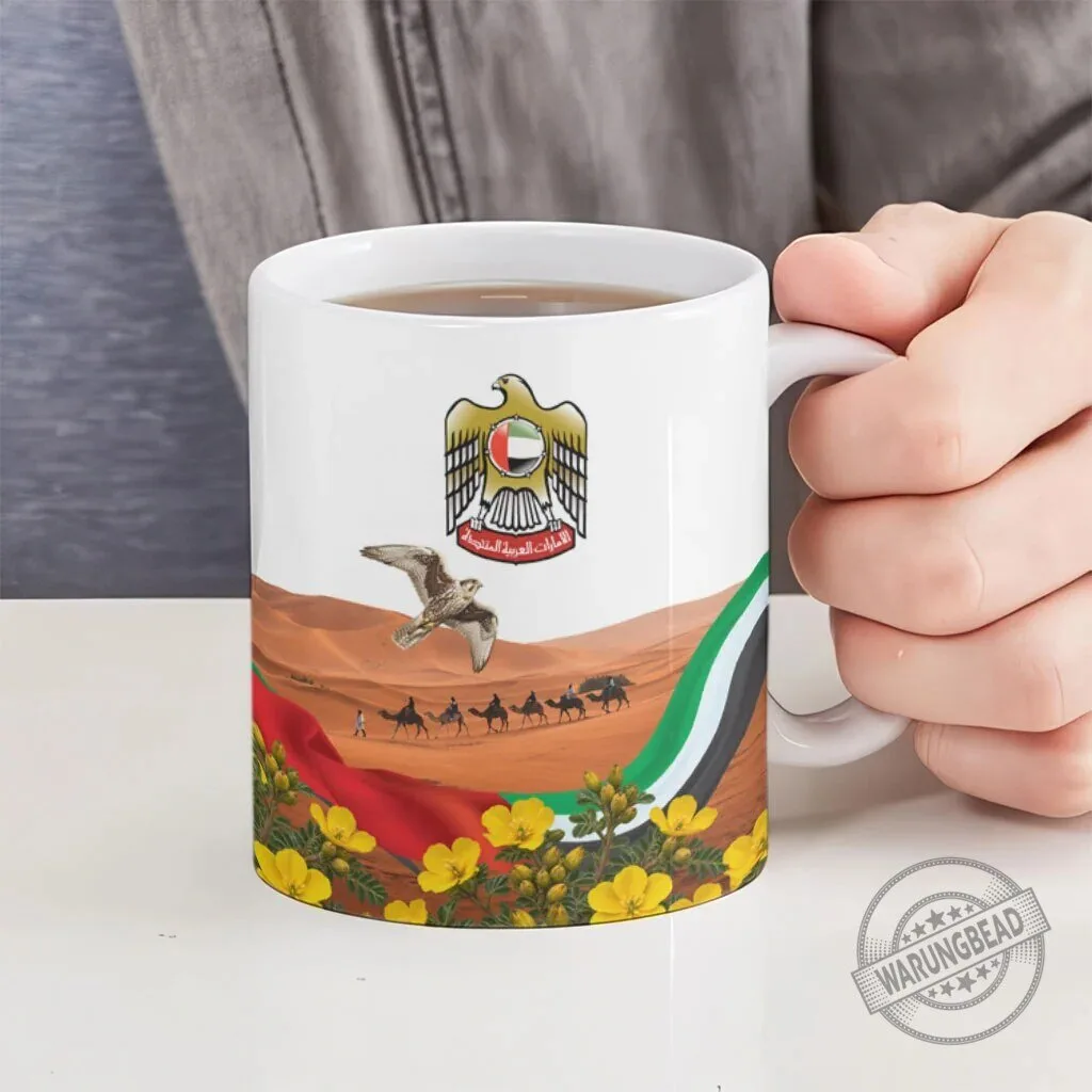 United Arab Emirates National Day Falcon and Burj Khalifa Ceramic Mug 10 United Arab Emirates National Day Falcon and Burj Khalifa Ceramic Mug