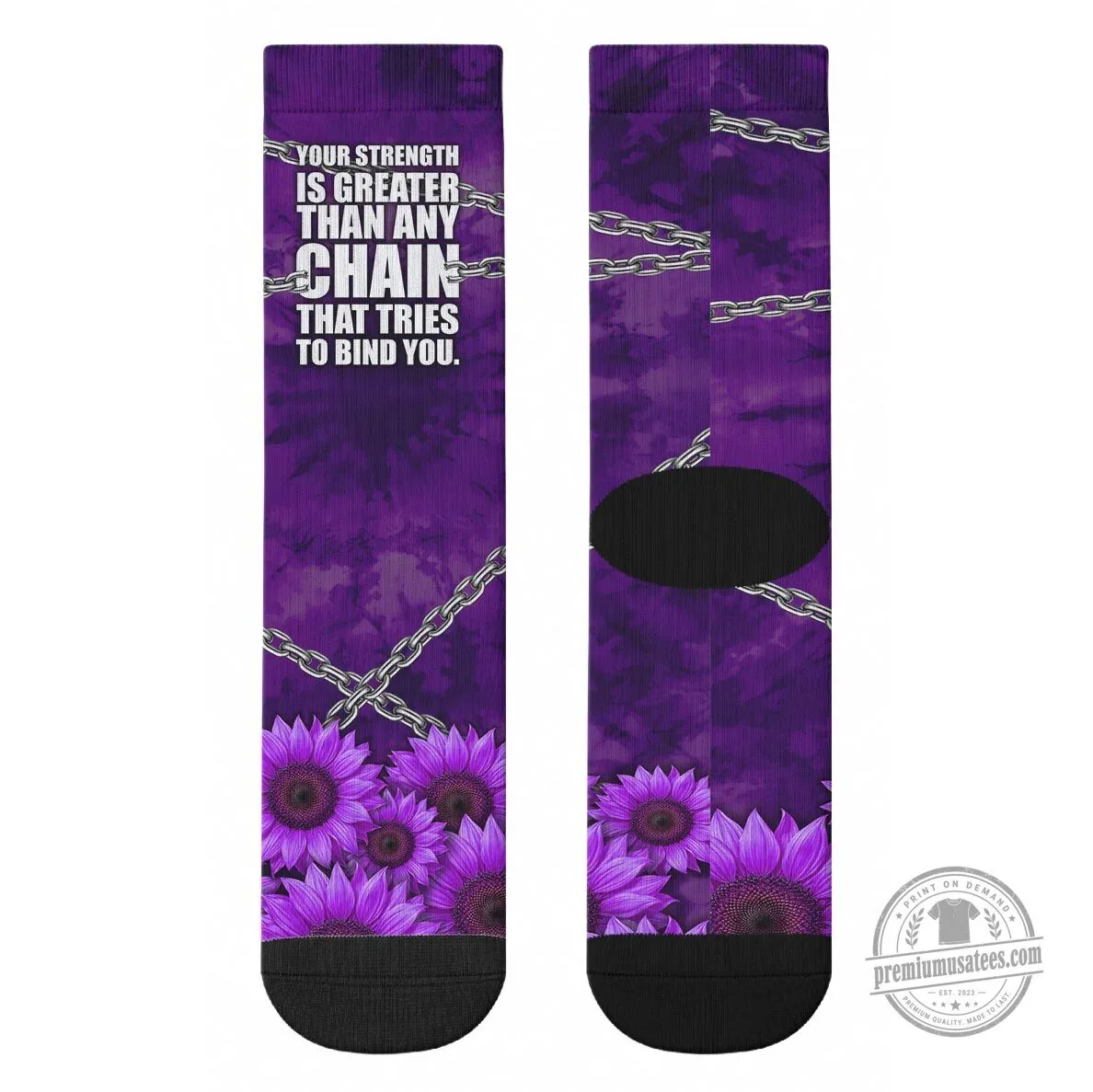 Domestic Violence Awareness Purple Sunflower Breaking Chains Quote Crew Socks 9 Domestic Violence Awareness Purple Sunflower Breaking Chains Quote Crew Socks