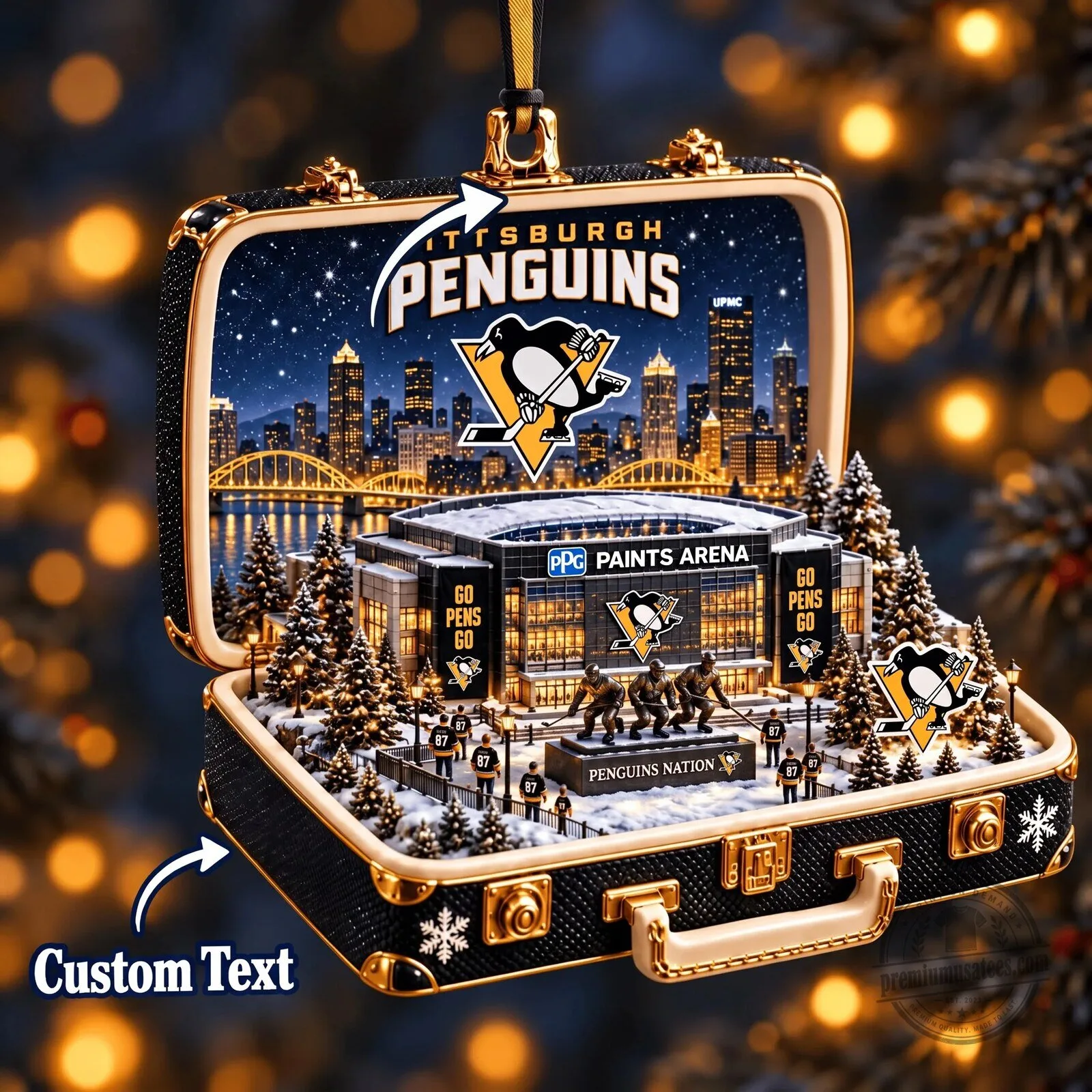 Christmas Ornament of PPG Paints Arena Featuring the Pittsburgh Penguins