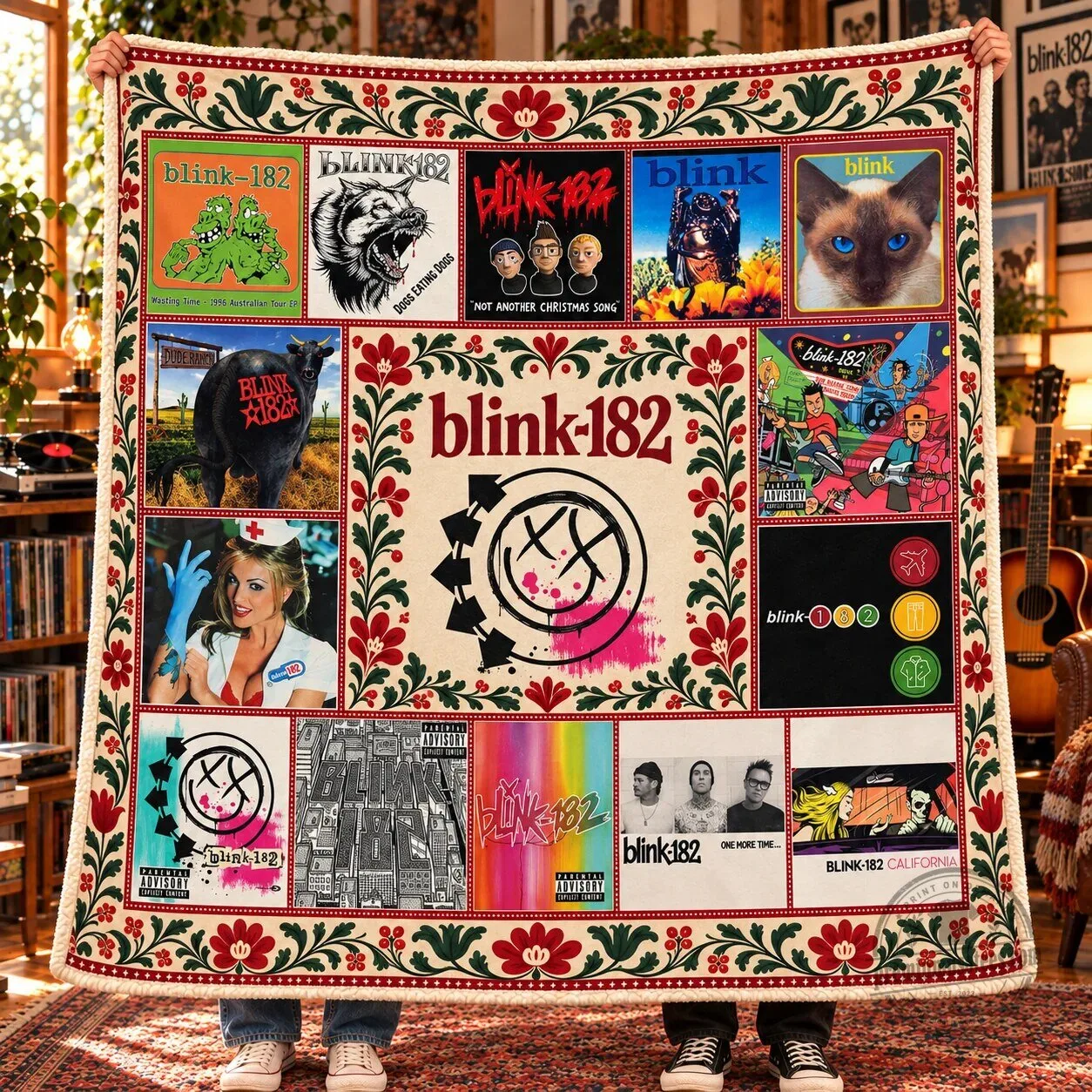 Blink-182 Album Covers Music Band Sherpa Fleece Throw Blanket 5 Blink-182 Album Covers Music Band Sherpa Fleece Throw Blanket