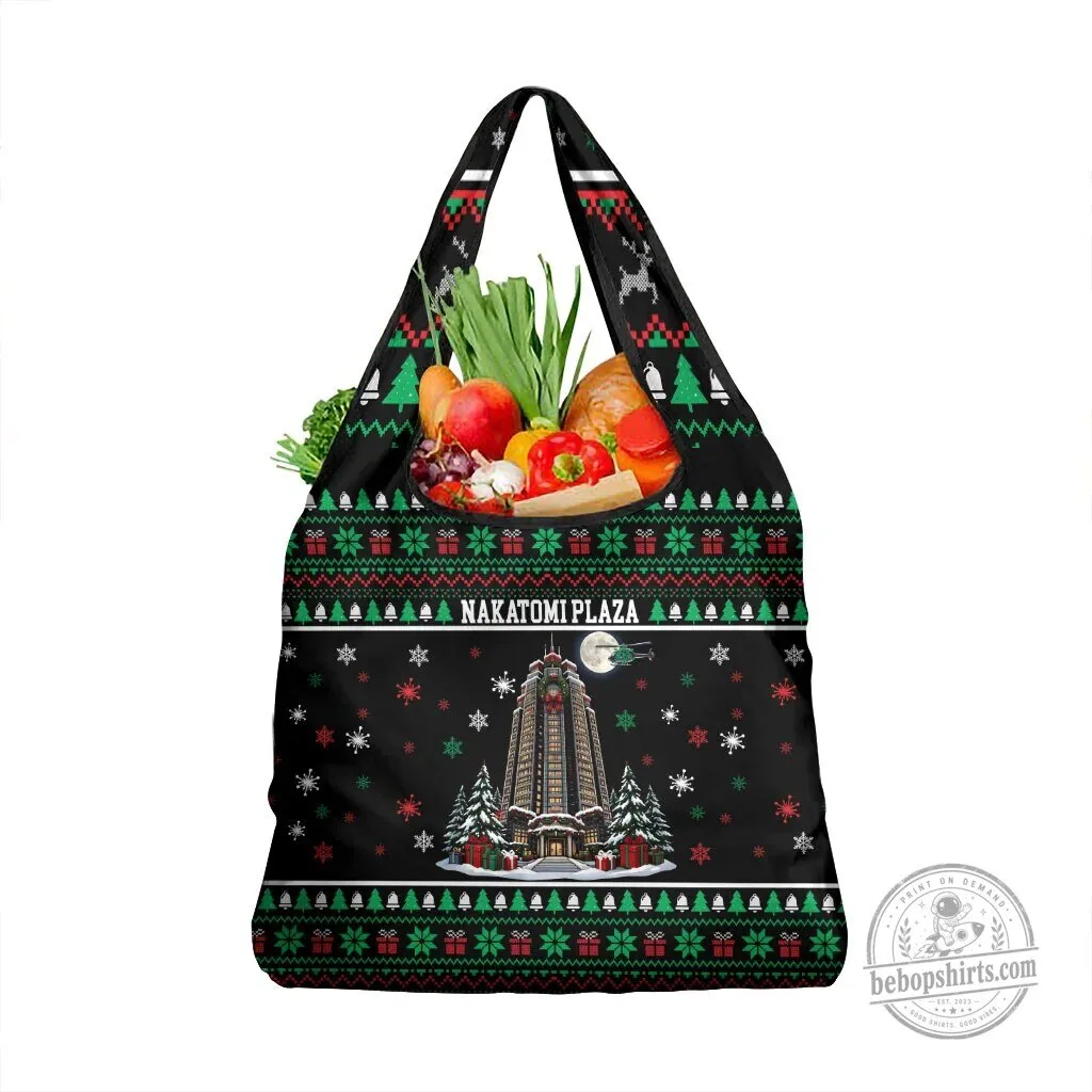 Nakatomi Plaza Christmas Party Ugly Sweater Die Hard Reusable Grocery Bag 40 Nakatomi Plaza Christmas Party Ugly Sweater Die Hard Reusable Grocery Bag