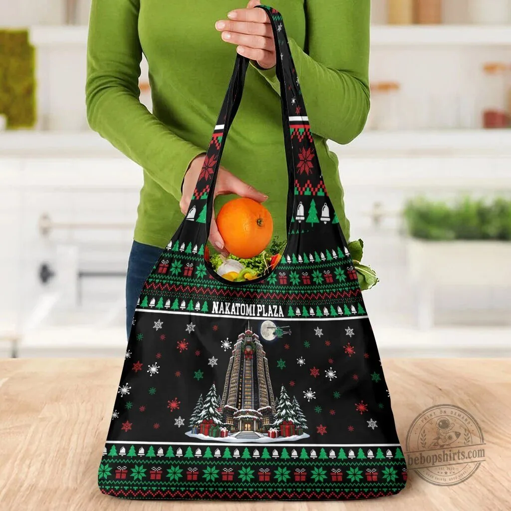 Nakatomi Plaza Christmas Party Ugly Sweater Die Hard Reusable Grocery Bag 11 Nakatomi Plaza Christmas Party Ugly Sweater Die Hard Reusable Grocery Bag