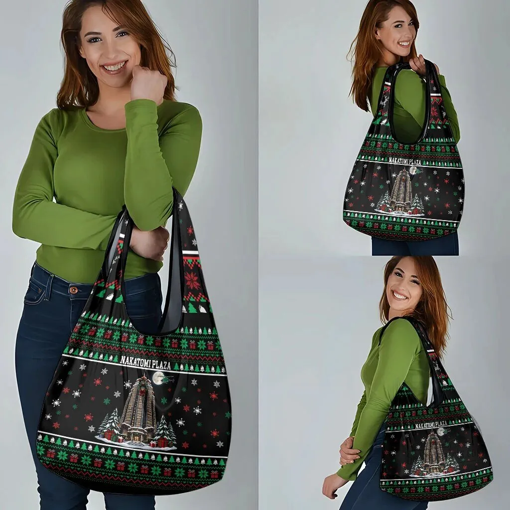 Nakatomi Plaza Christmas Party Ugly Sweater Die Hard Reusable Grocery Bag 13 Nakatomi Plaza Christmas Party Ugly Sweater Die Hard Reusable Grocery Bag