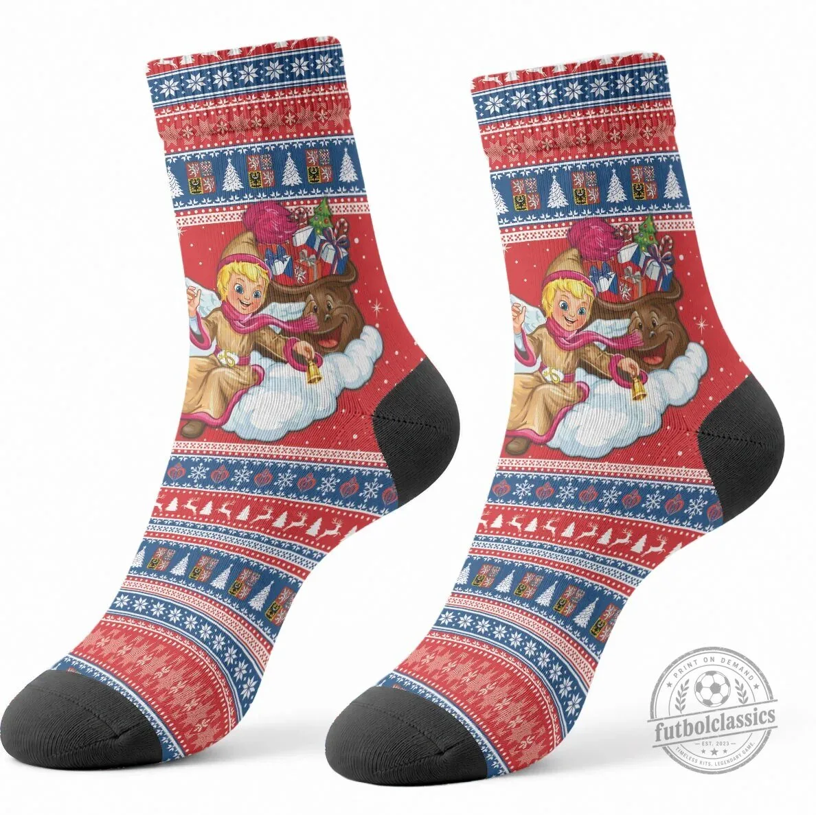 Czech Republic Christmas Jezisek Vesele Vanoce Holiday Socks 6 Czech Republic Christmas Jezisek Vesele Vanoce Holiday Socks