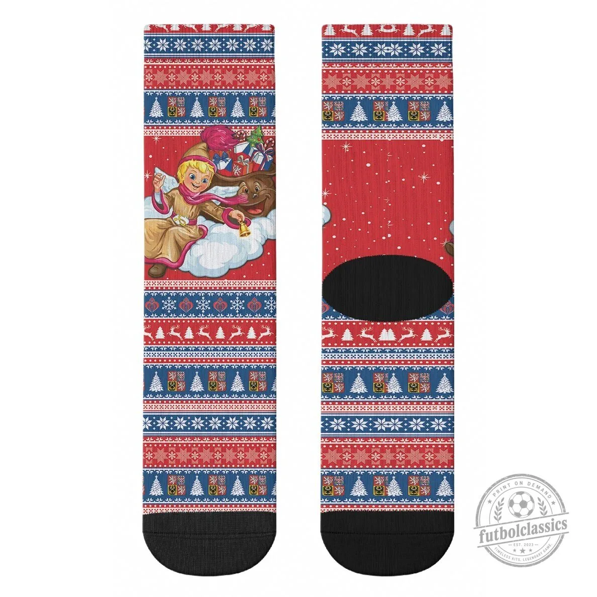Czech Republic Christmas Jezisek Vesele Vanoce Holiday Socks 9 Czech Republic Christmas Jezisek Vesele Vanoce Holiday Socks