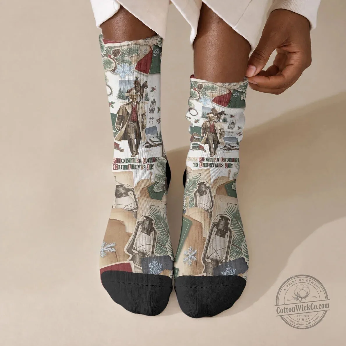 Bass Reeves Old West Marshal Frontier Christmas Crew Socks