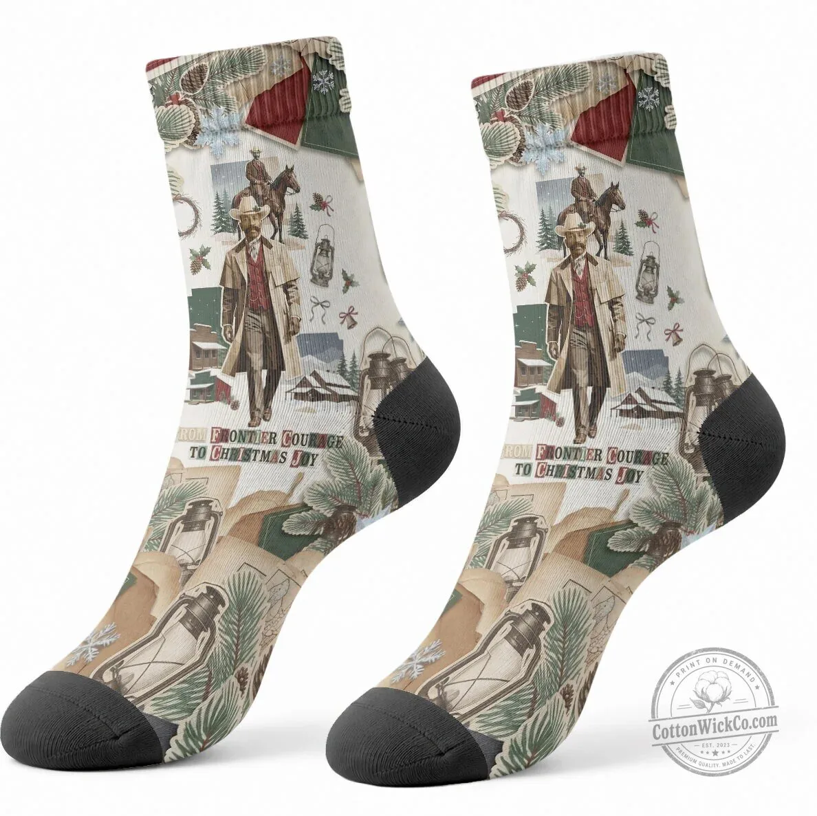 Bass Reeves Old West Marshal Frontier Christmas Crew Socks 6 Bass Reeves Old West Marshal Frontier Christmas Crew Socks