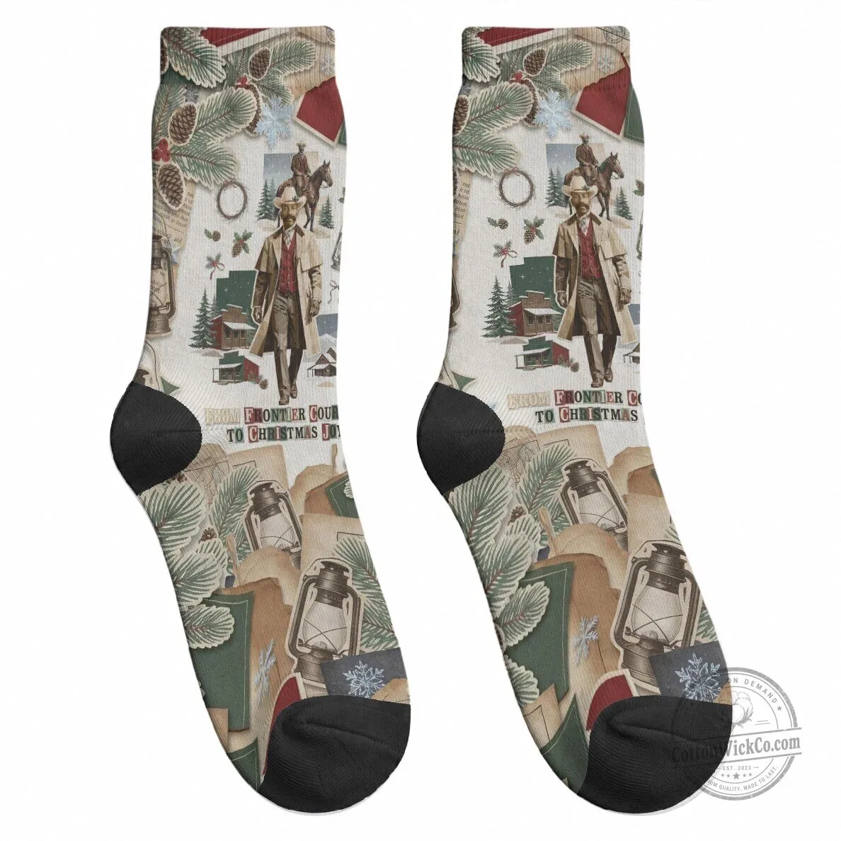 Bass Reeves Old West Marshal Frontier Christmas Crew Socks 7 Bass Reeves Old West Marshal Frontier Christmas Crew Socks