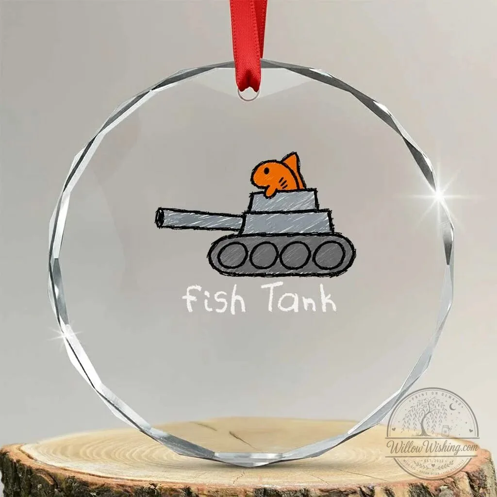 Funny Fish Tank Pun Crystal Glass Christmas Ornament 9 Funny Fish Tank Pun Crystal Glass Christmas Ornament