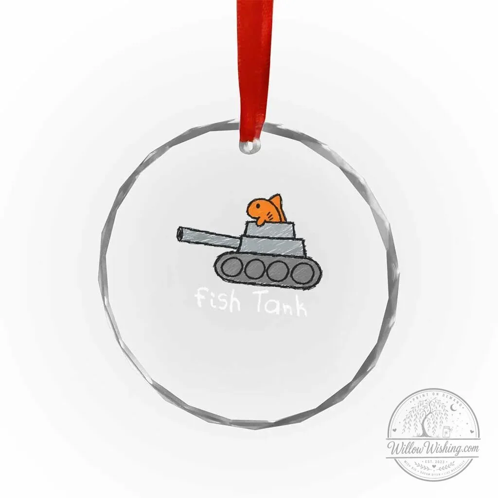 Funny Fish Tank Pun Crystal Glass Christmas Ornament 10 Funny Fish Tank Pun Crystal Glass Christmas Ornament