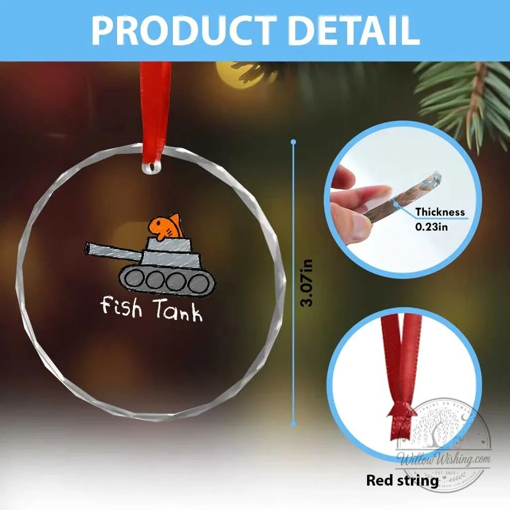 Funny Fish Tank Pun Crystal Glass Christmas Ornament 13 Funny Fish Tank Pun Crystal Glass Christmas Ornament