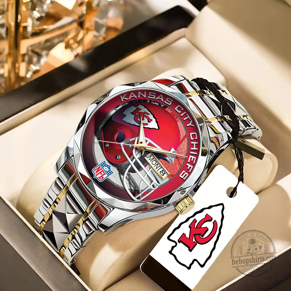 Kansas City Chiefs National Football League Gold and Silver Quartz Watch