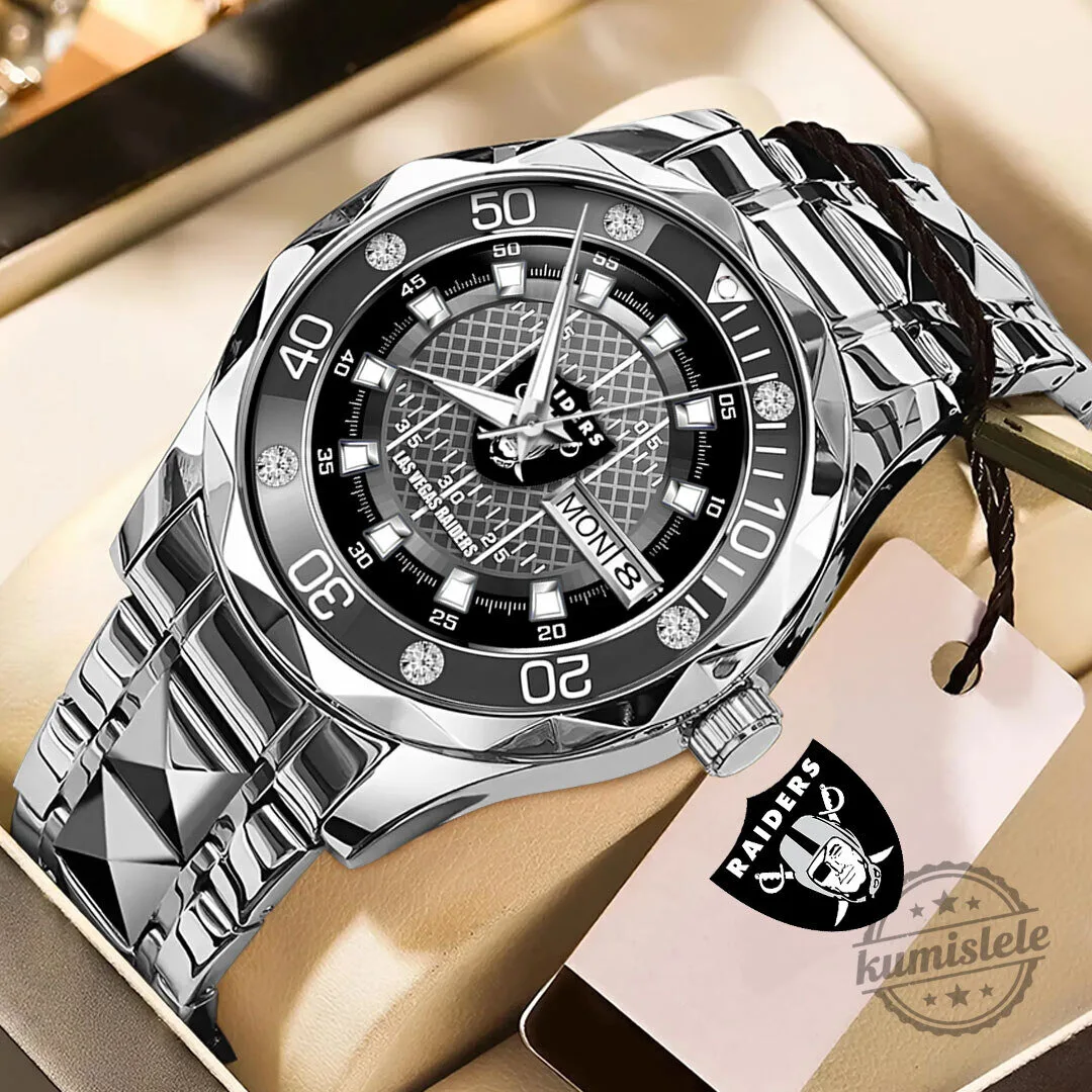 Las Vegas Raiders NFL Team Logo Quartz Watch for Men