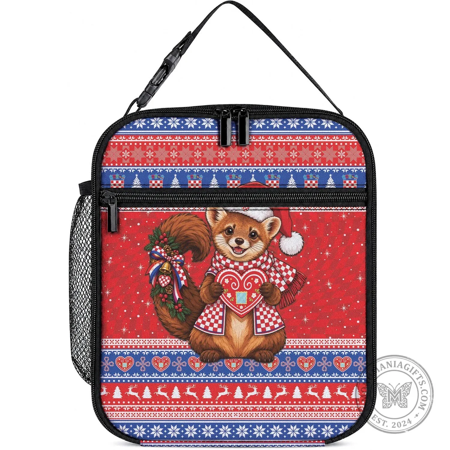 Christmas Squirrel with Licitar Heart Holiday Lunch Bag 3 Christmas Squirrel with Licitar Heart Holiday Lunch Bag