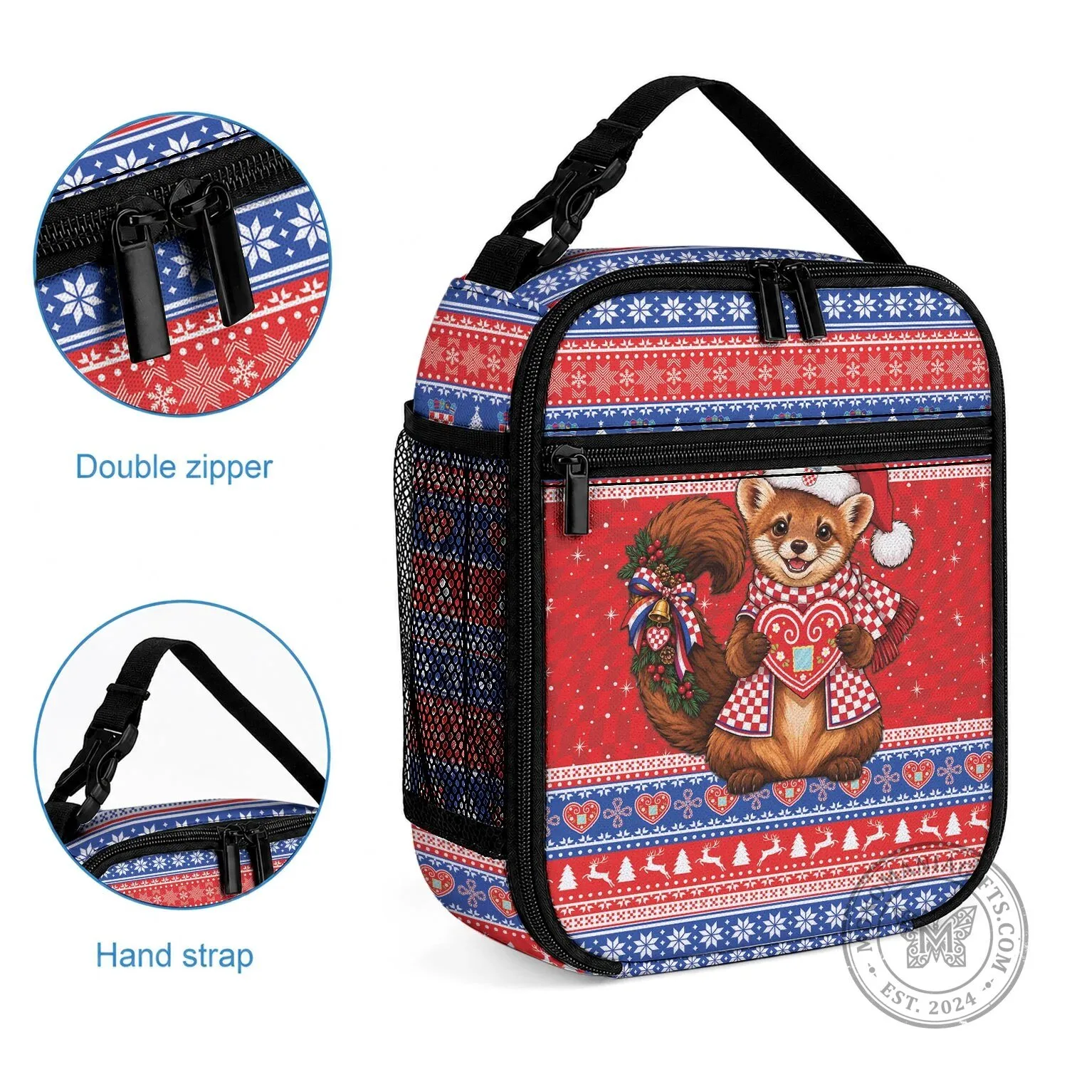Christmas Squirrel with Licitar Heart Holiday Lunch Bag 4 Christmas Squirrel with Licitar Heart Holiday Lunch Bag