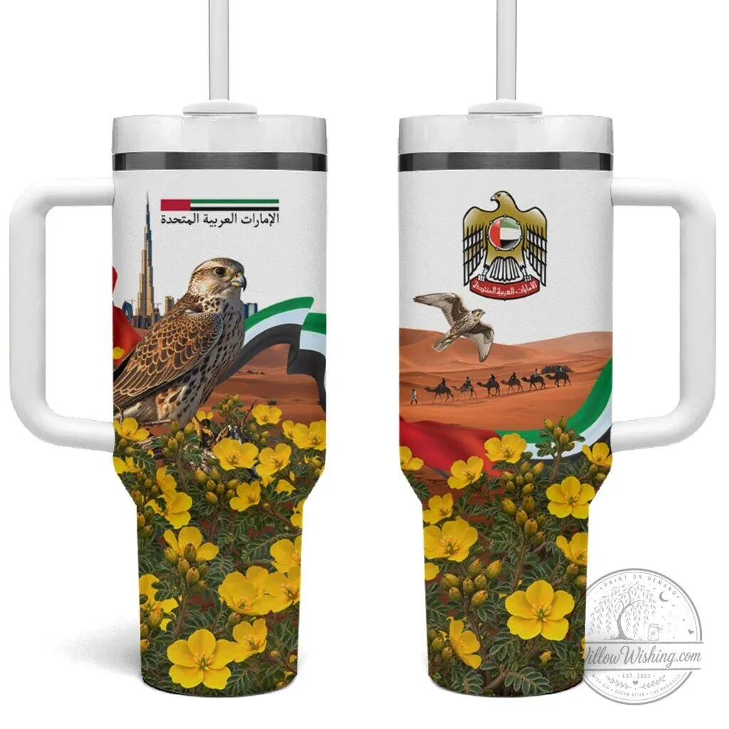United Arab Emirates National Day Falcon Desert Landscape Tumbler with Handle 10 United Arab Emirates National Day Falcon Desert Landscape Tumbler with Handle