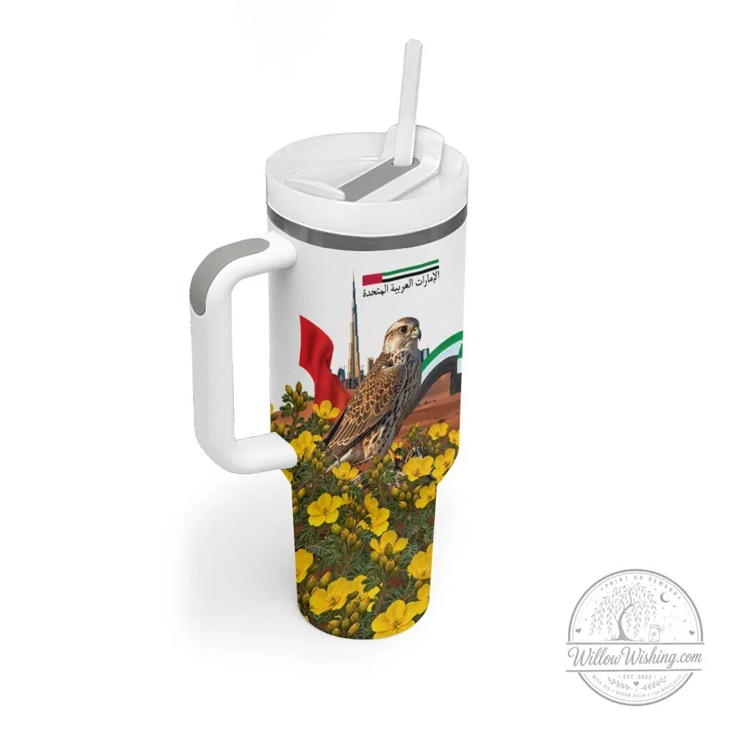 United Arab Emirates National Day Falcon Desert Landscape Tumbler with Handle 11 United Arab Emirates National Day Falcon Desert Landscape Tumbler with Handle