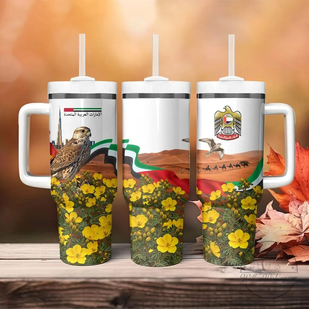 United Arab Emirates National Day Falcon Desert Landscape Tumbler with Handle 13 United Arab Emirates National Day Falcon Desert Landscape Tumbler with Handle