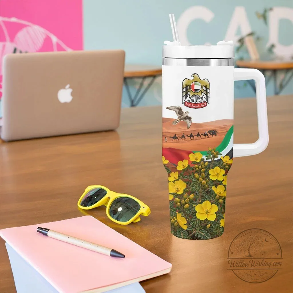 United Arab Emirates National Day Falcon Desert Landscape Tumbler with Handle 14 United Arab Emirates National Day Falcon Desert Landscape Tumbler with Handle