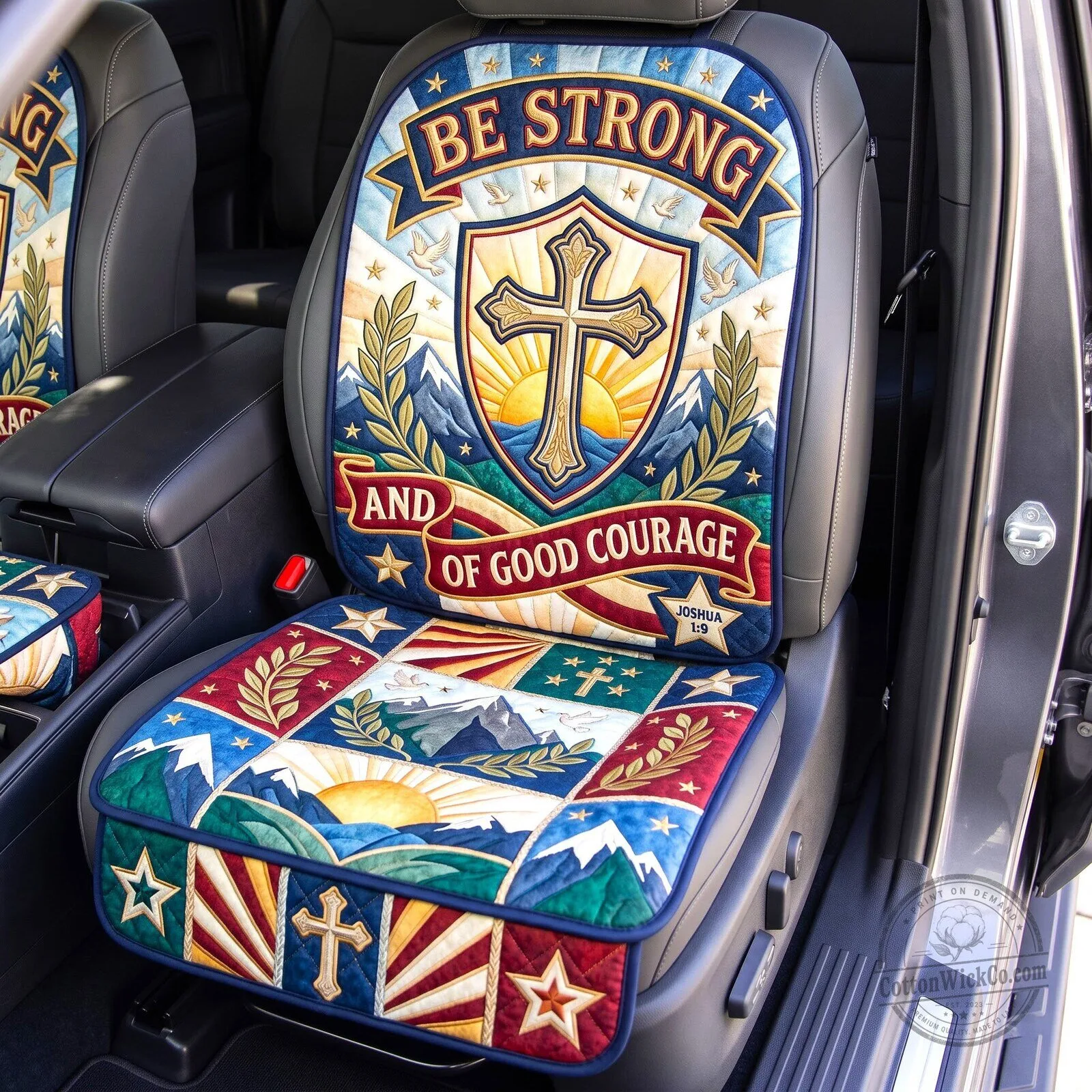 Christian Faith Be Strong And Of Good Courage Car Seat Protector