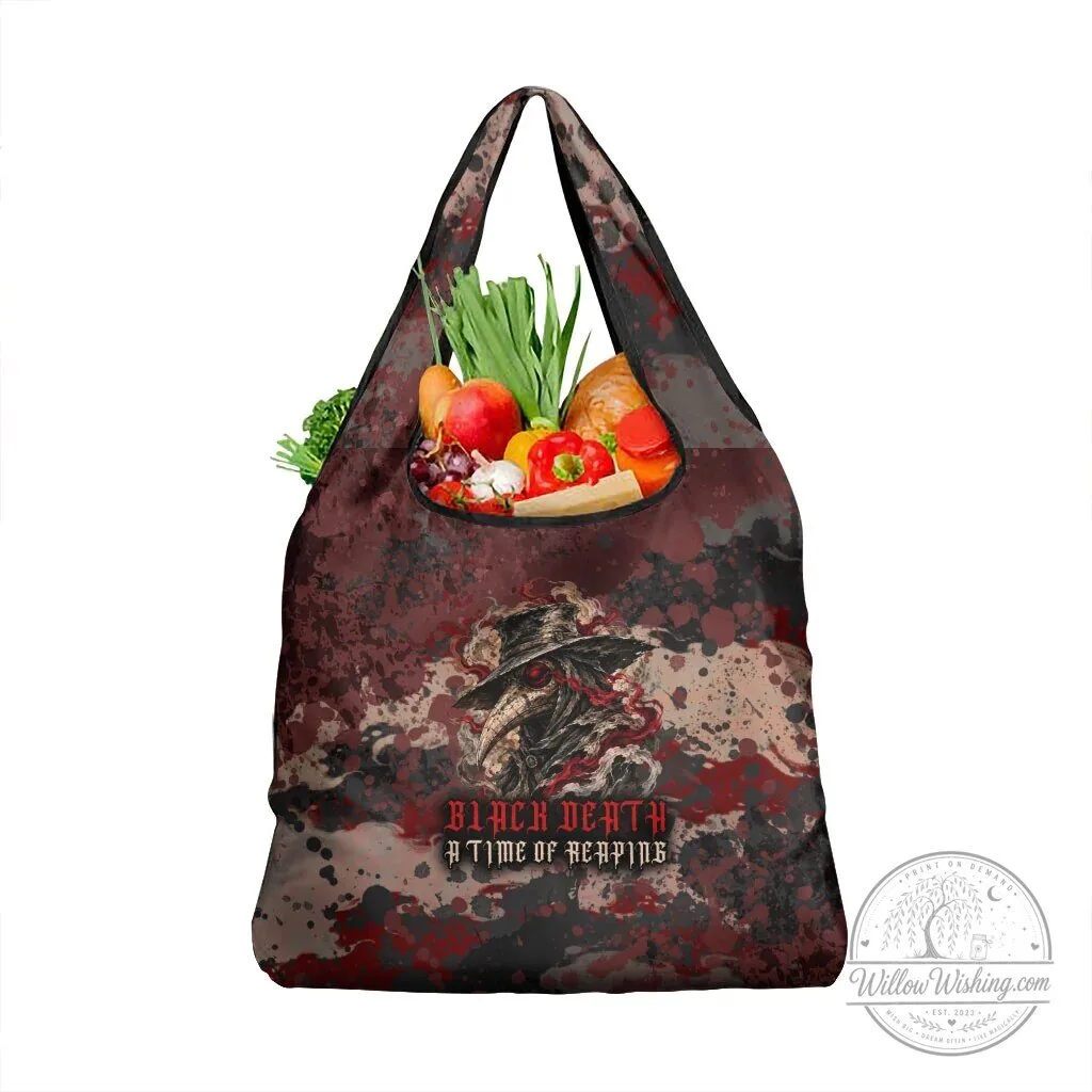 Black Death A Time of Reaping Grim Reaper Plague Doctor Reusable Grocery Bag 1 Black Death A Time of Reaping Grim Reaper Plague Doctor Reusable Grocery Bag