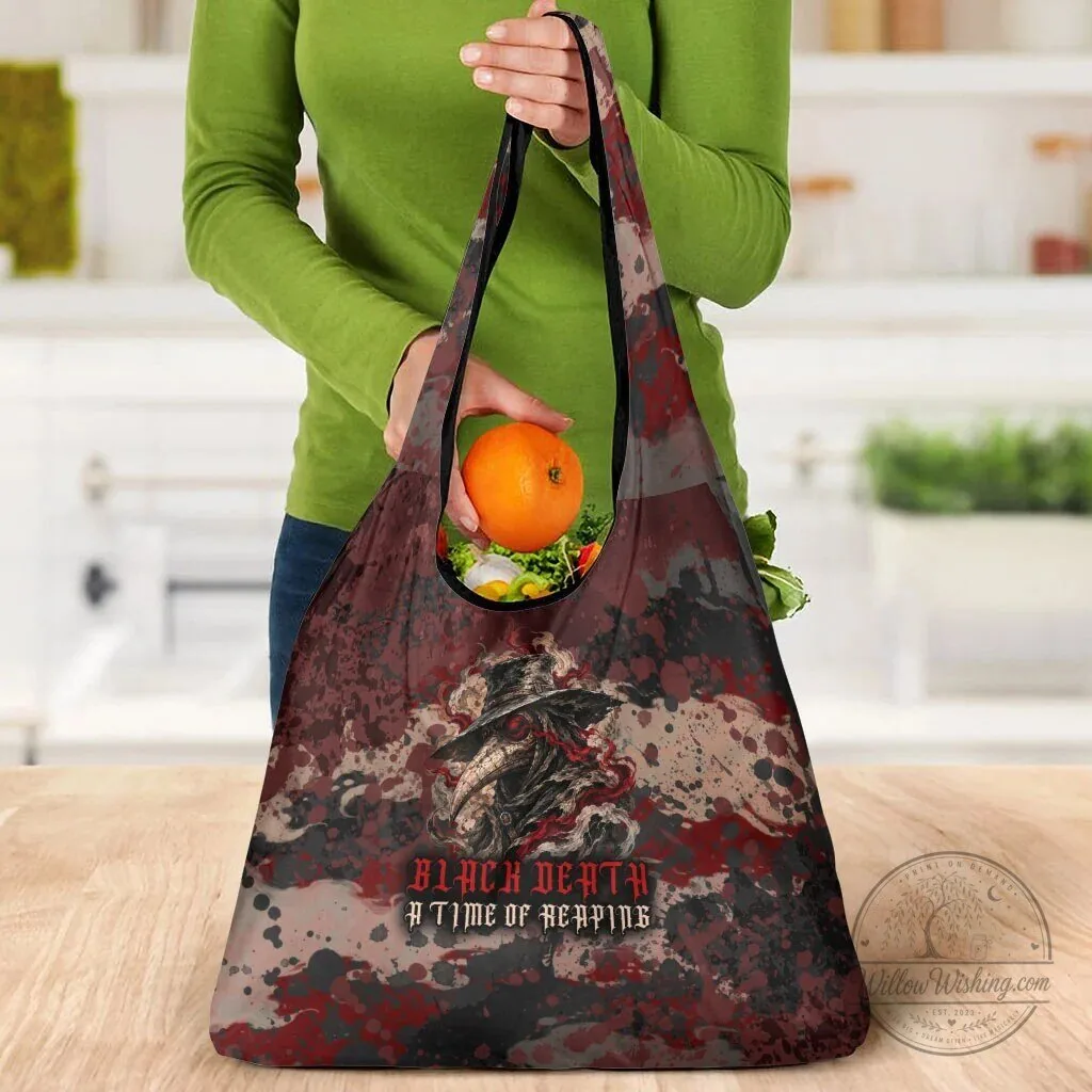 Black Death A Time of Reaping Grim Reaper Plague Doctor Reusable Grocery Bag 15 Black Death A Time of Reaping Grim Reaper Plague Doctor Reusable Grocery Bag