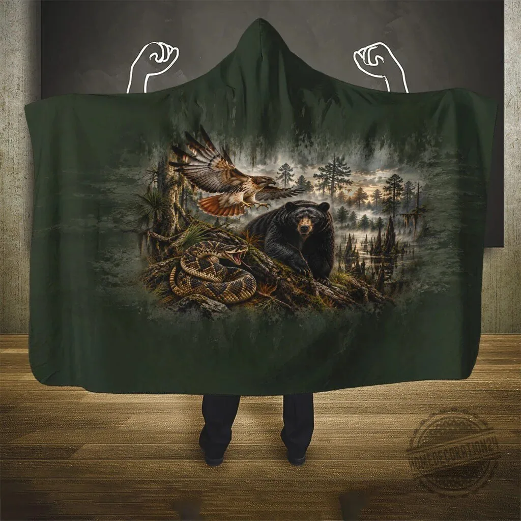 Chahta Yakni Tribe Land Of The Free Native American Wildlife Hooded Blanket 6 Chahta Yakni Tribe Land Of The Free Native American Wildlife Hooded Blanket