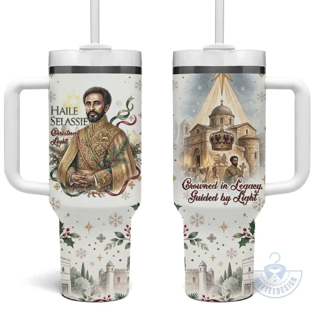 Haile Selassie Christmas Light Royal Ethiopian Orthodox Vintage Style Tumbler With Handle