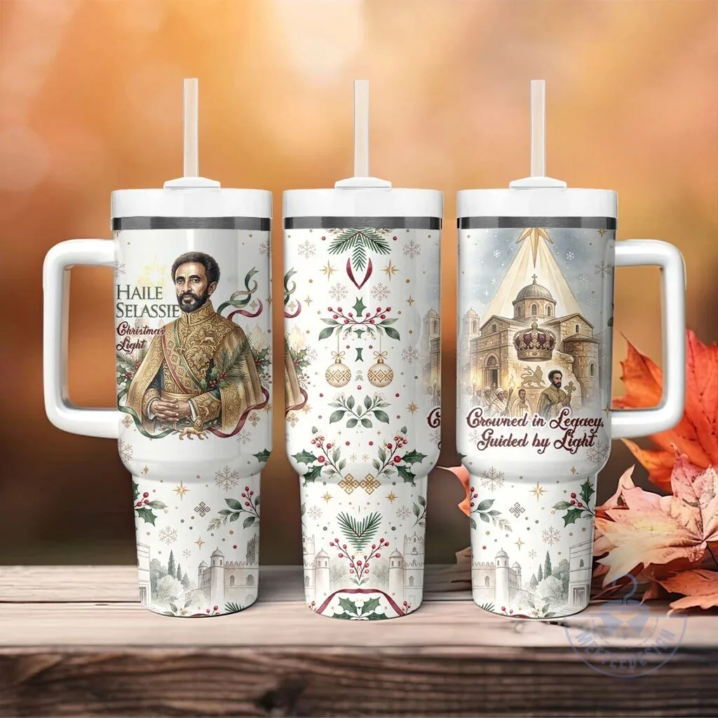 Haile Selassie Christmas Light Royal Ethiopian Orthodox Vintage Style Tumbler With Handle 8 Haile Selassie Christmas Light Royal Ethiopian Orthodox Vintage Style Tumbler With Handle
