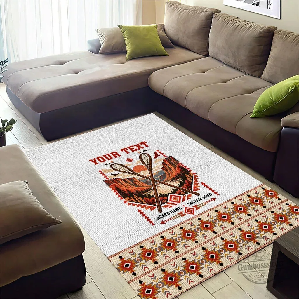 Native American Tribal Landscape Stickball Heritage Area Rug 7 Native American Tribal Landscape Stickball Heritage Area Rug