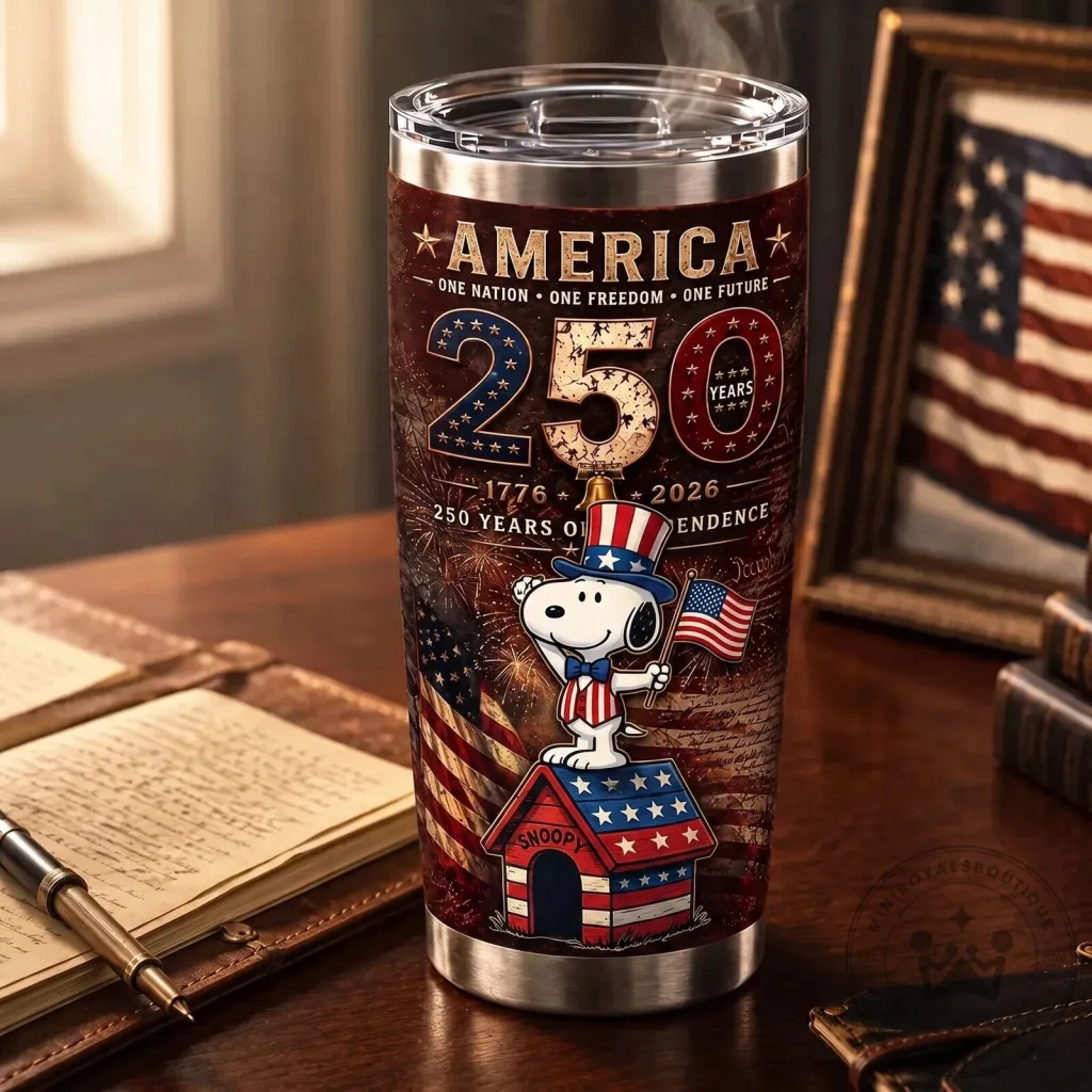 Snoopy 250 Years of America Independence Day Stainless Steel Tumbler 7 Snoopy 250 Years of America Independence Day Stainless Steel Tumbler